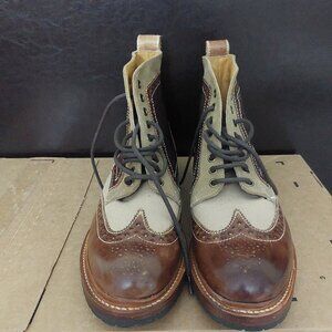 Stacy Adam's brown and tan mixed lace up Boot size : 9.5 for men